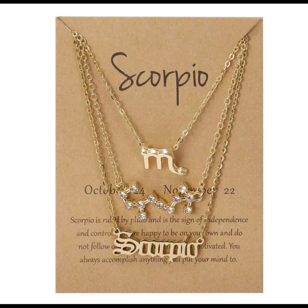 SCORPIO 3 PIECE SET‎ ZODIAC, CONSTELLATION, SIGNATURE NECKLACES